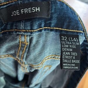 Joe Fresh Men's Ultra Slim Low Rise Denim Jeans - Blue